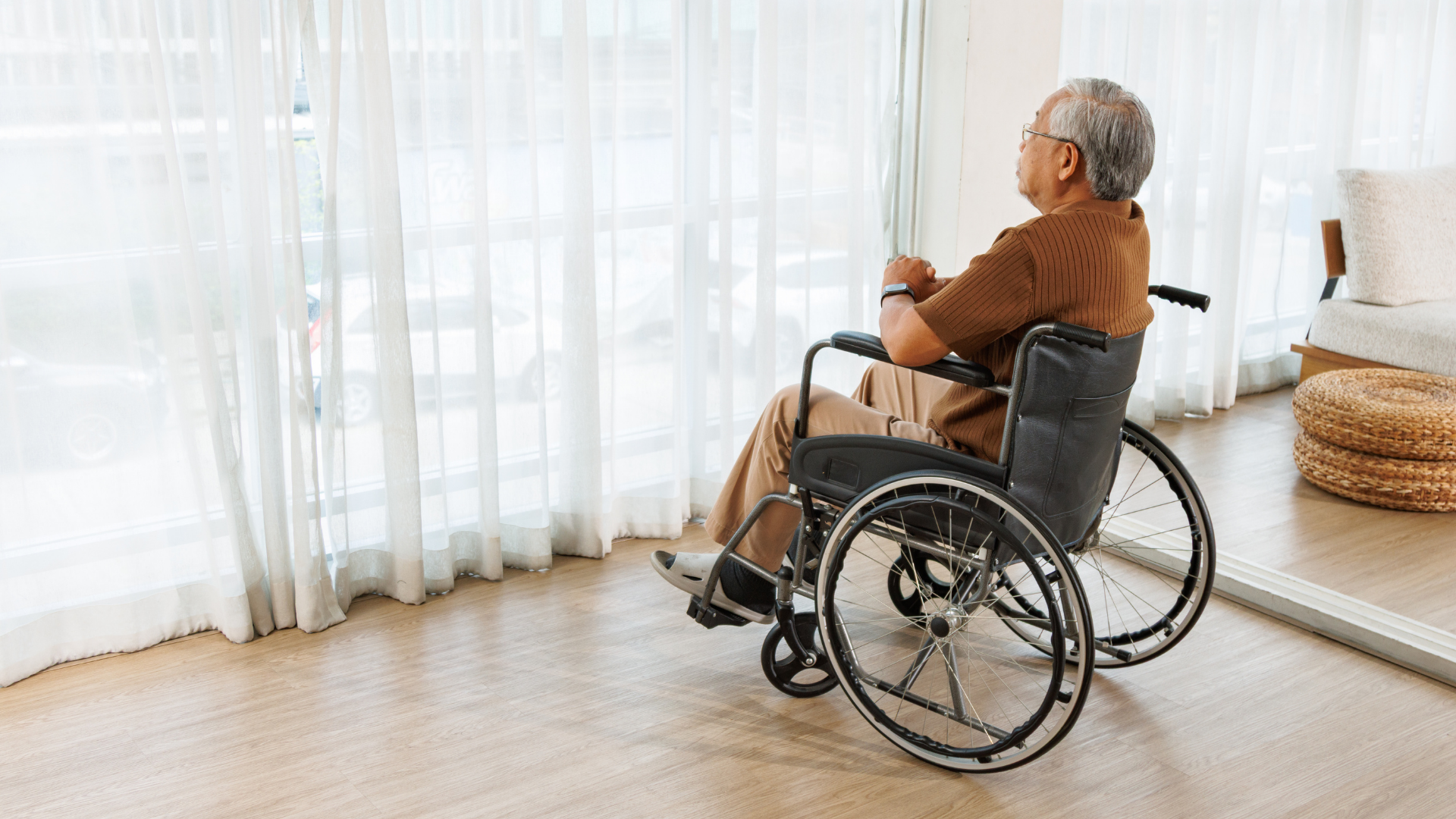 elderly man in wheelchair seeking timeshare cancellation due to illness